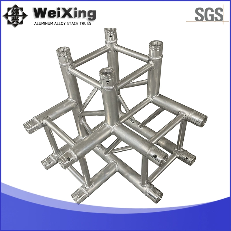 Weixing Aluminum Line Array Sound Project Audio Screw Global Speaker Truss Spigot Global Truss 90 Degree Corner T-Junction Cube Connector 2way 3way 4way