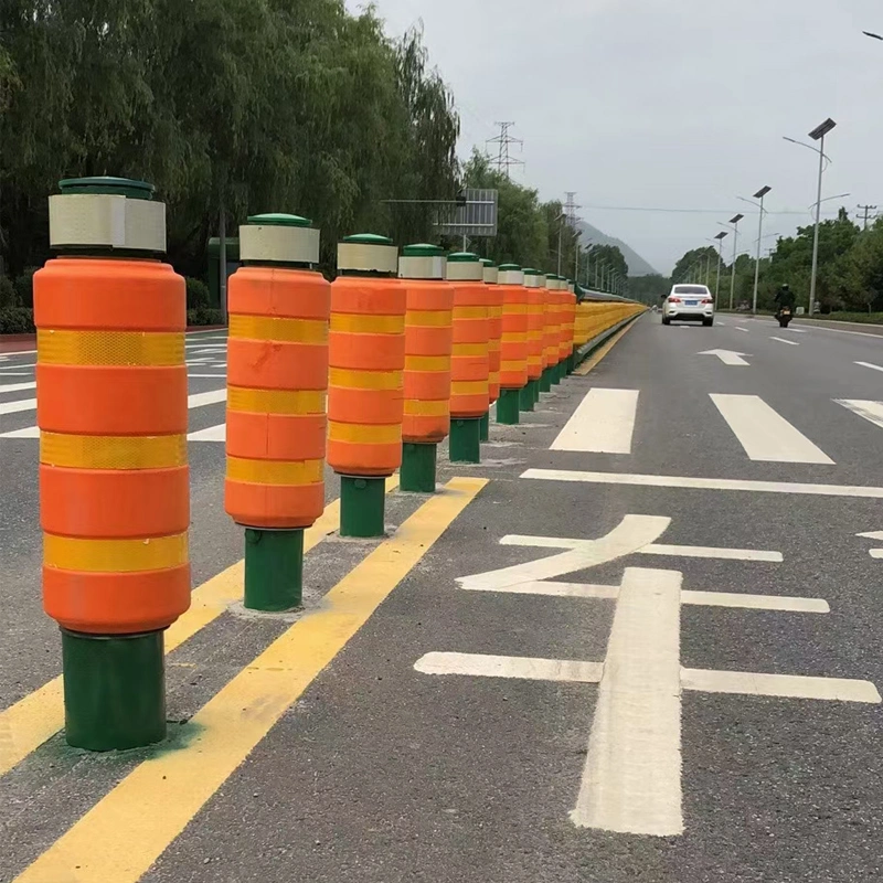 CE-Standard Verkehrssicherheit ISO-Standard EVA Becher Drehzylinder Rolling Guardrail PU und PVC-Rollenbarriere in China hergestellt