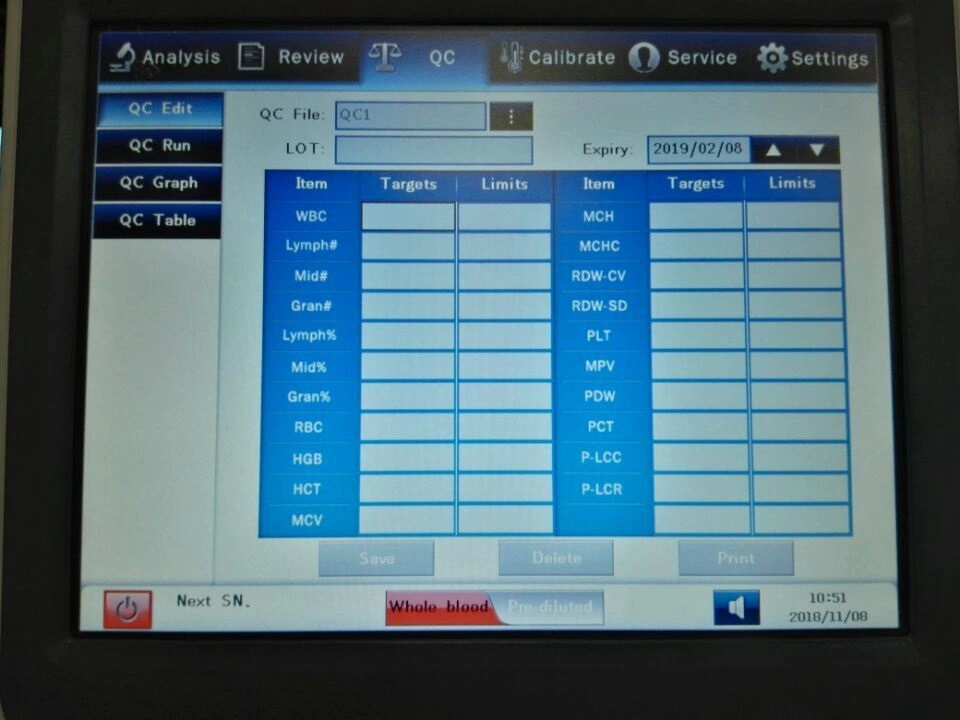 Ltch07 instruments d'analyse clinique analyseur d'hématologie vétérinaire complet auto 3 parties