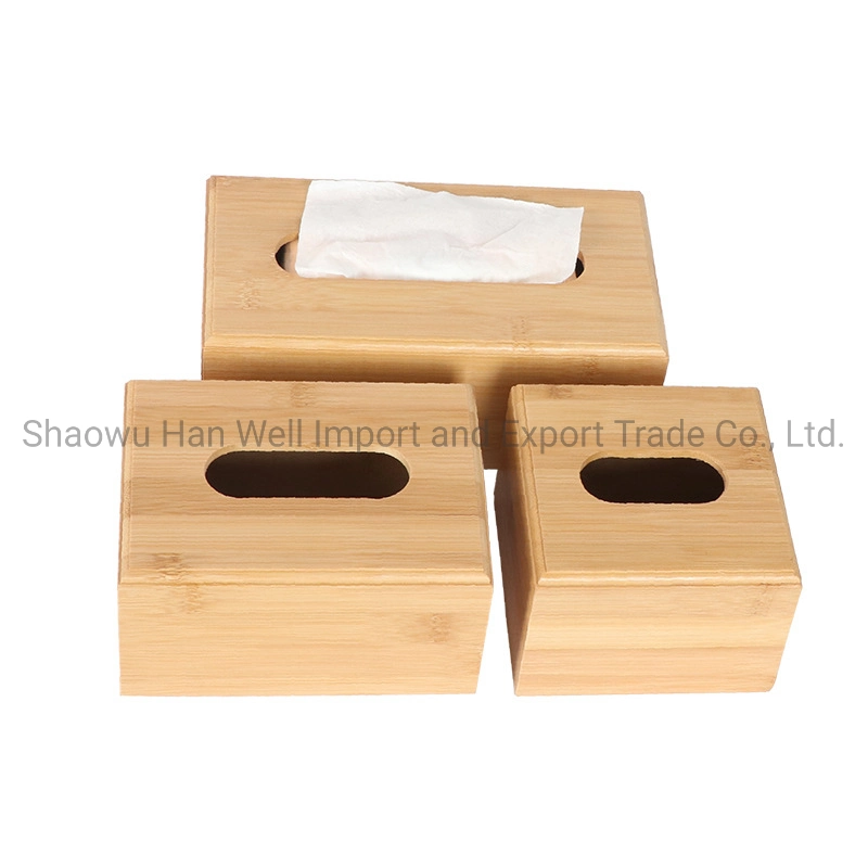 Wooden European Style Tissue Box Storage Set of 3