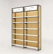 Shelves Fine Jewelry Store Side Cabinet High Cabinet Display Rack Hook Stationery Store Display Cabinet Steel and Wood Shelves