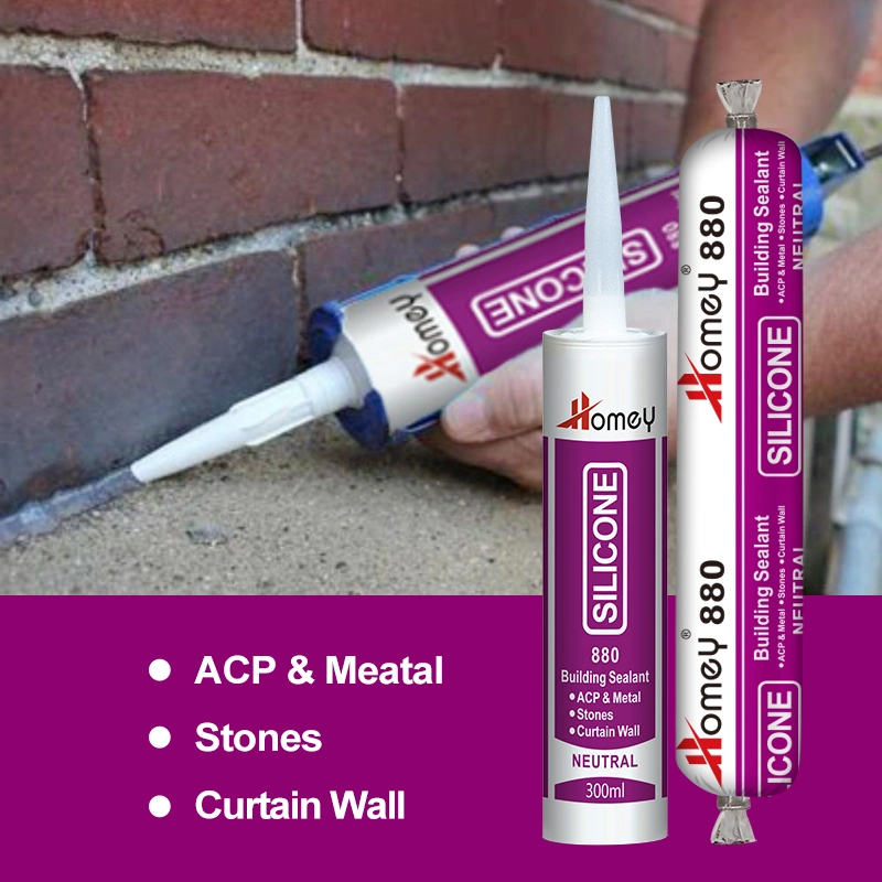 Homey Quality Weatherproof Silicone Sealant Clear for PVC Pipe Duct