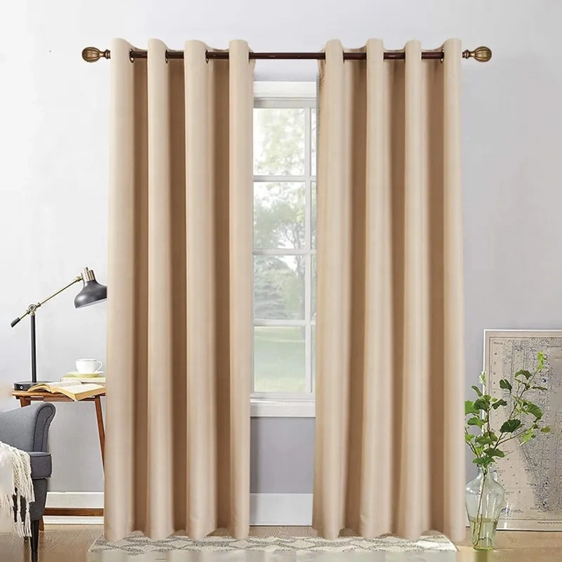 Accept Digital Printed Fabric Solid Color Blackout High Shading Curtains