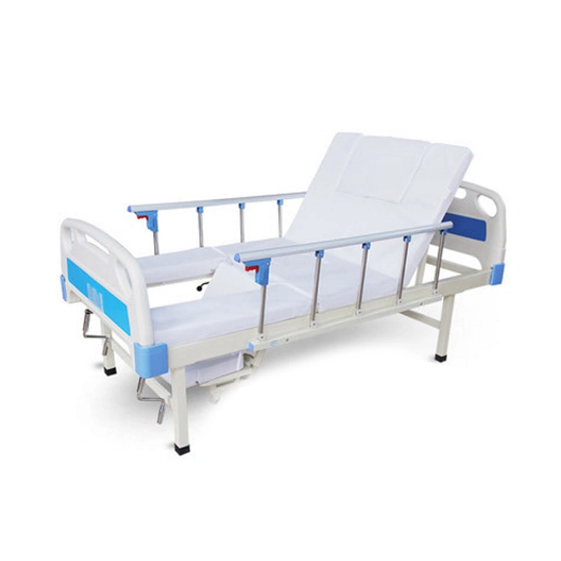 Cheap Manual Hospital Bed Adjustment Patient Nursing Medical Bed with Toilet