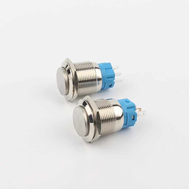 16mm Reset Momentary Flush Head Mechanical Metal Push Button Switch 16mm