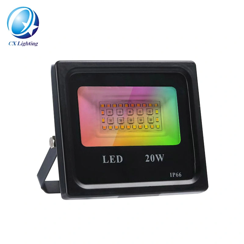 عاكس LED RGB Smart Floodlight Tuya WiFi Smart Life 20 واط 50 واط 100 واط، مقاومة للماء، إضاءة 220 فولت مع الطويا التحكم في الأصوات لدعم التطبيقات