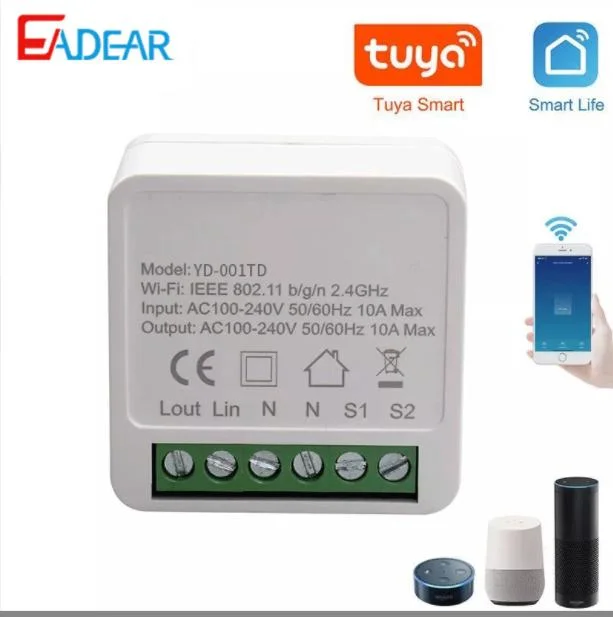 Built-in Acckip Mini WiFi DIY Smart Switch, Support Diversified Control, Using Home, School, Office. White