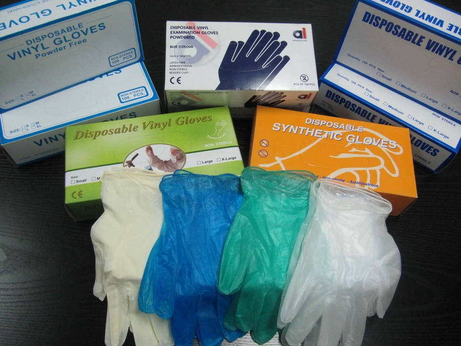 Gants d'examen jetables (Non-Sterile) - vinyl - Powder-Free - LG - Case/150