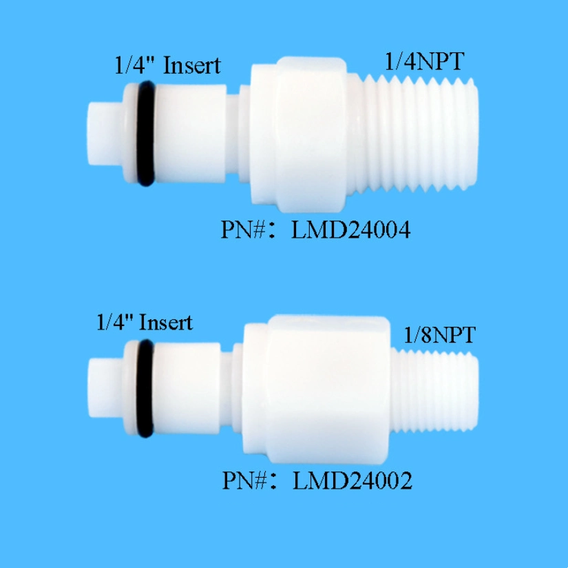 Plastic Hose 1/8NPT 1/4NPT Quick Tube Connector Shut-off Thread Joint Valved in-Line Coupling