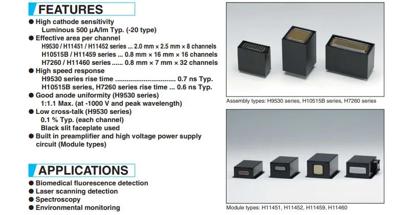 New and Original Image Sensor of Hamamatsu S16011-1106, C11860, S13488, S15729-01