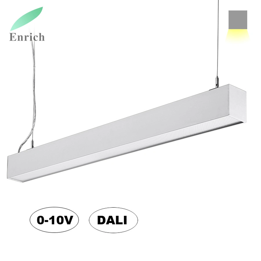 W75xh75mm Lumière de profil linéaire LED dimmable avec couverture microprismatique Ugr<19.