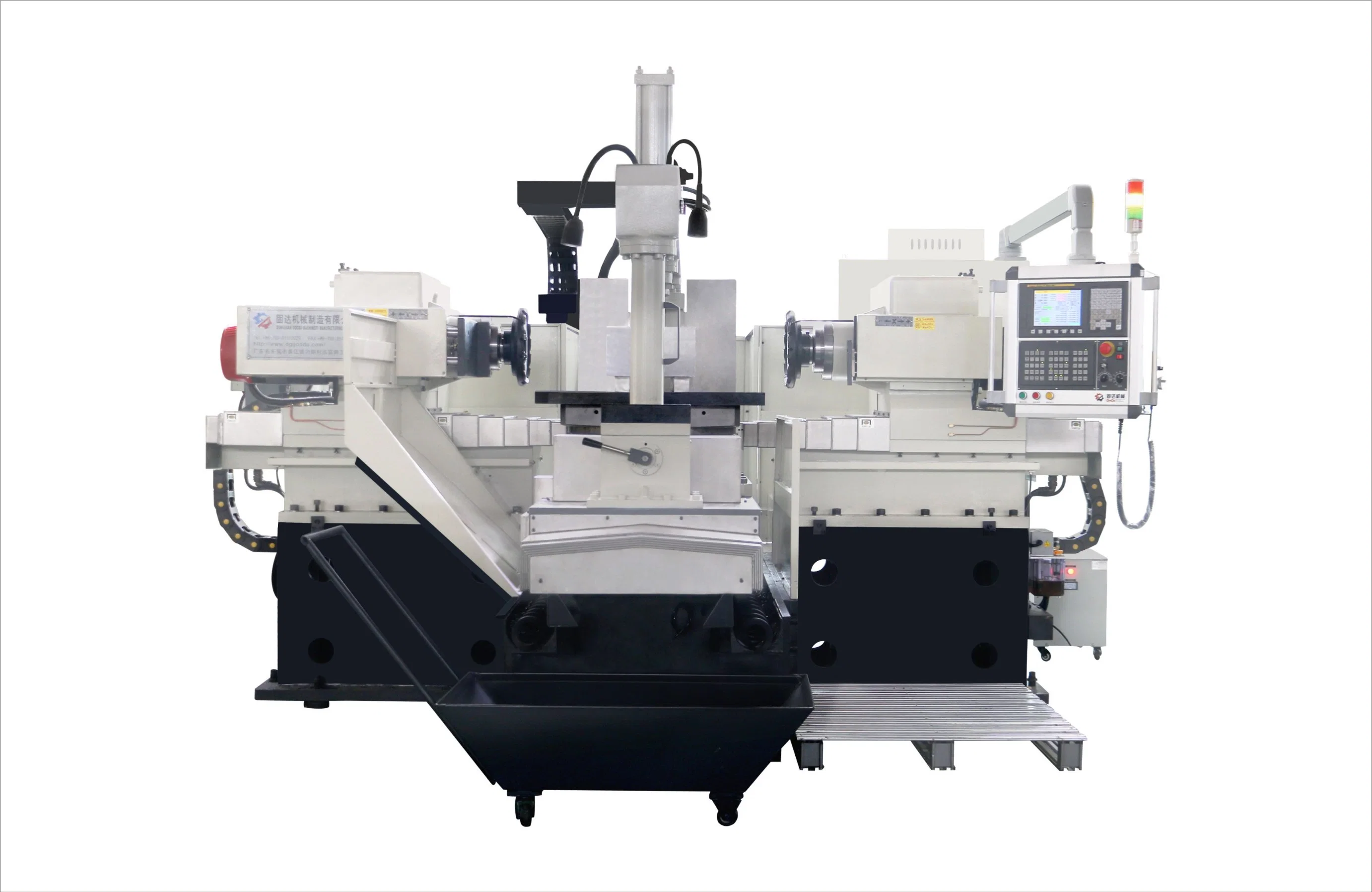 CNC Duplex Milling Machine Same as Amada Brand-CNC Duplex Milling Machine-First Choice for Casting Processing-High Rigidity Gear Box Spindle Head-Fanuc 0I-Mf