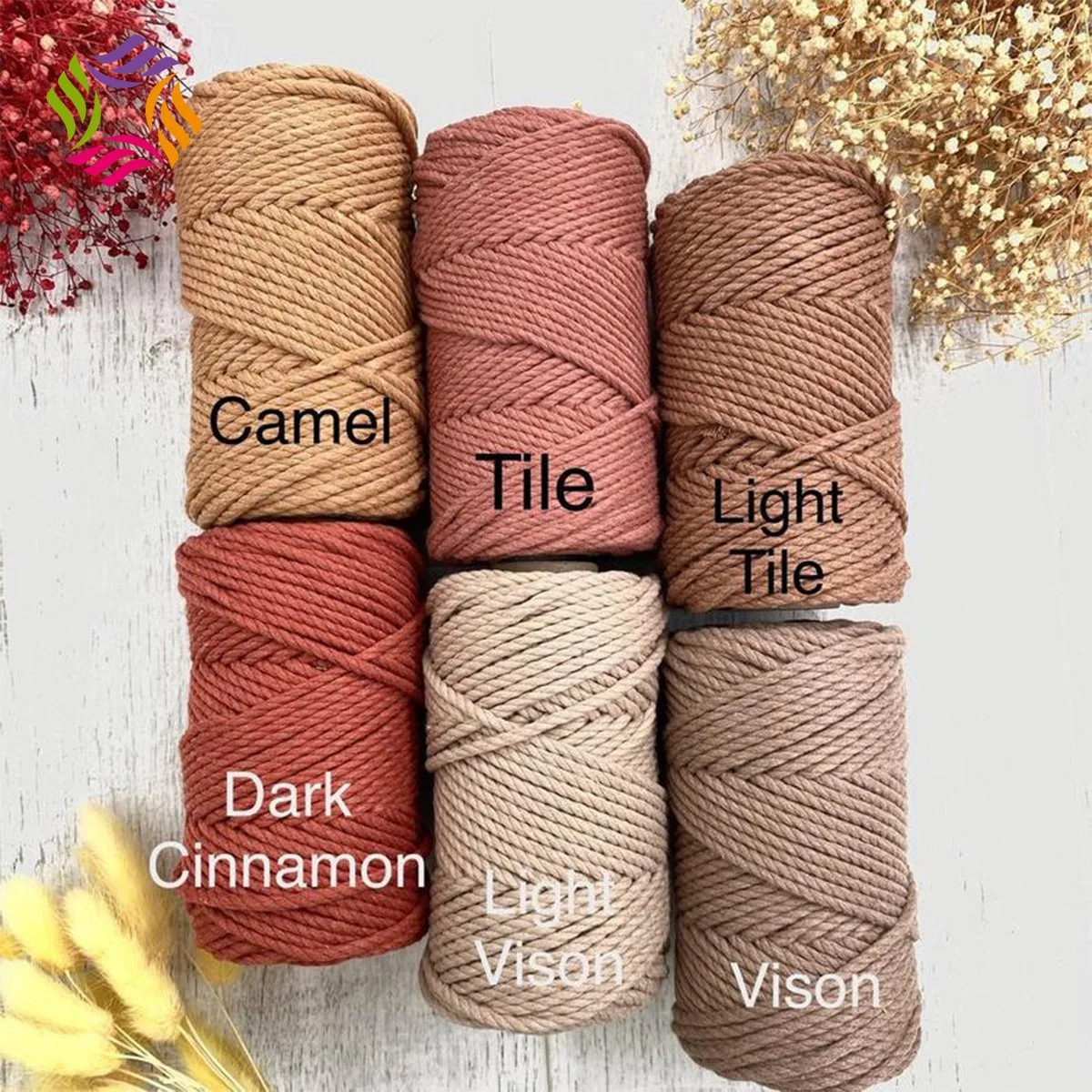 3mm 5mm Natural Braid Twine Cords DIY Woven Macrame Cotton Polyester Yarn Rope