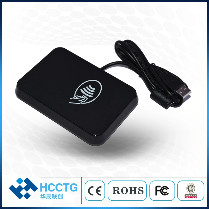 Plug-and-Play RFID USB EMV NFC Smart Card Reader with 4 Sam Slots