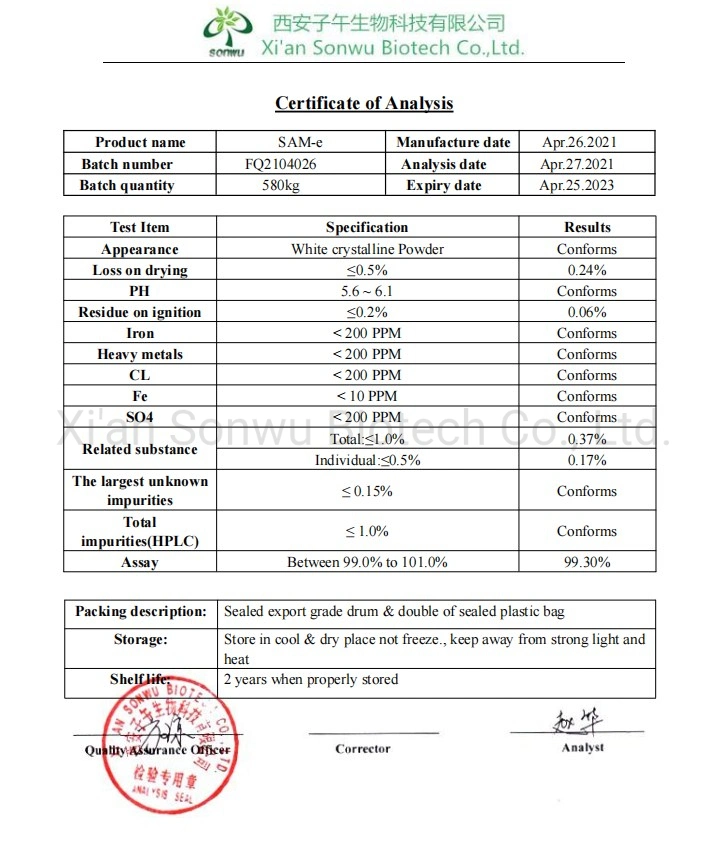 Sonwu Adenosyl S-L-metionina Sam-E