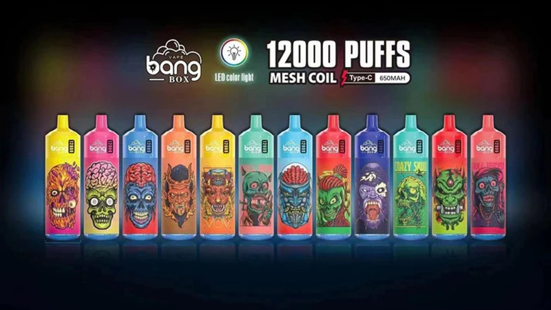 Bang Box 12000 Vipe jetable cigarette électronique 650 mAh rechargeable Batterie 25ml de chariots préremplis Bang King 12K Putiffs Randm Tornado Puffb. De couches