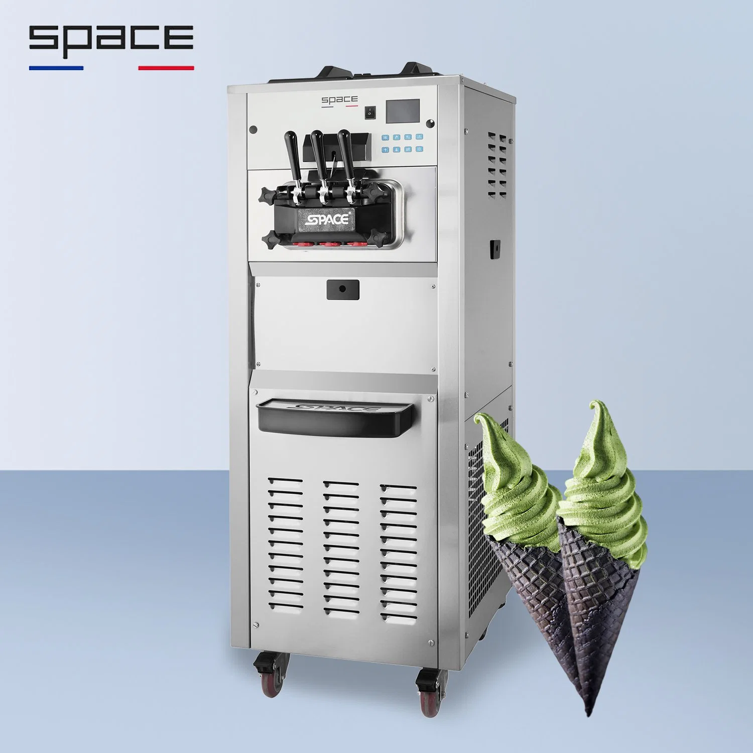 Space Best Selling Independent Refrigeration 50Hz Icecream Maker Machine with 3 Flavors 6240