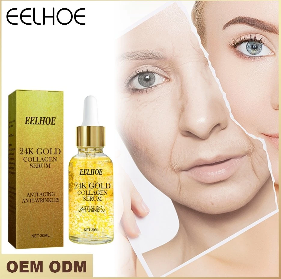 Nuevo lujo de llegada 24K Oro Serum 24K Anti arrugas Iluminación Cara hidratante de la piel suero