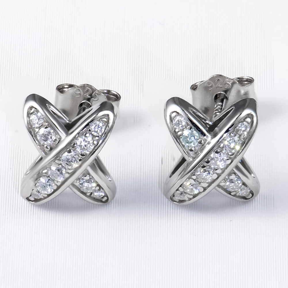 Mayorista/Proveedor Moissanite Xingyue Stud Pendientes Plata 925 joyas de moda Moissanite existencias pendientes