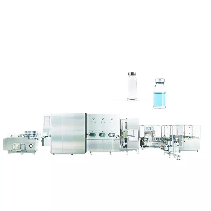 Machine de remplissage, bouchage et scellage de flacons en verre/plastique pour produits pharmaceutiques en poudre ou liquides/Installation clé en main