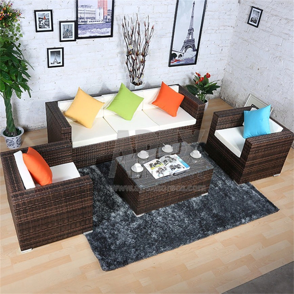 Hot Sale Modern Luxury Outdoor Rattan Furniture Aluminum Sofa Set with Waterproof Cushion