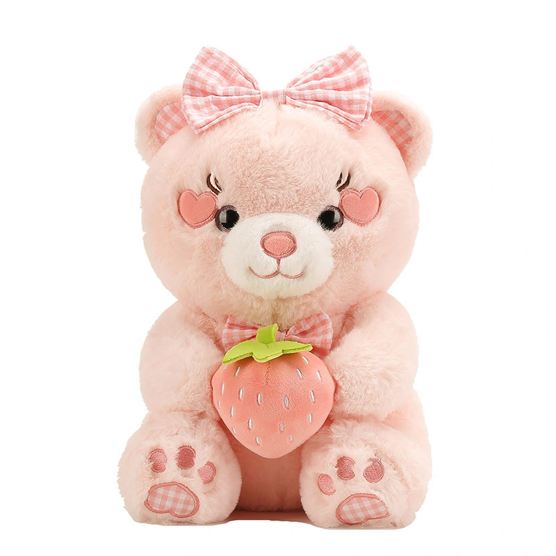 Fruit Strawberry tener Muñeca de juguete de peluche almohada muñeca Oso de dibujos animados niñas Rag Doll regalo de San Valentín