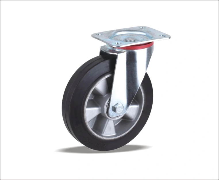 Discount Price Swivel Caster with Aluminum Core Elastic Rubber Wheels