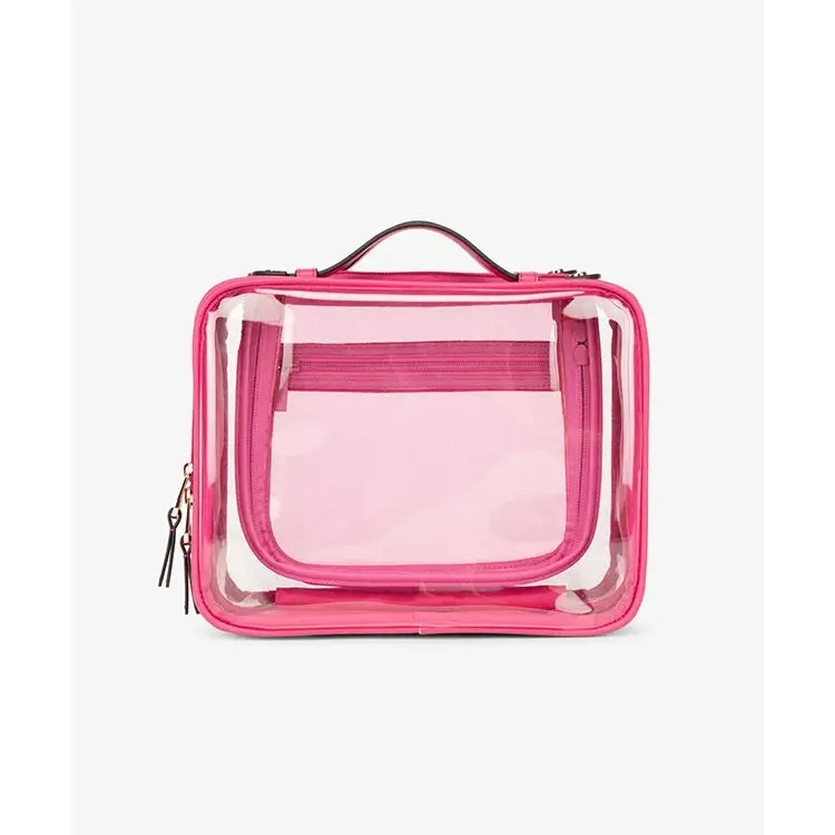 Sac de voyage transparent grande capacité pour cosmétiques maquillage toilette et toilette Sac à cosmétiques en PVC transparent