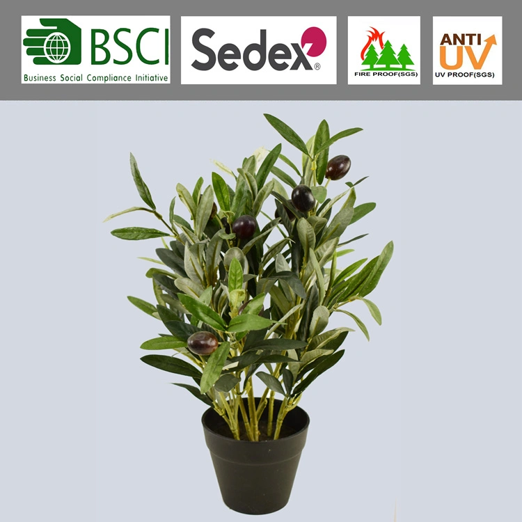 Árbol Bonsai olivo flor de plástico de la Mesa de la planta artificial para la decoración del hogar (46979)