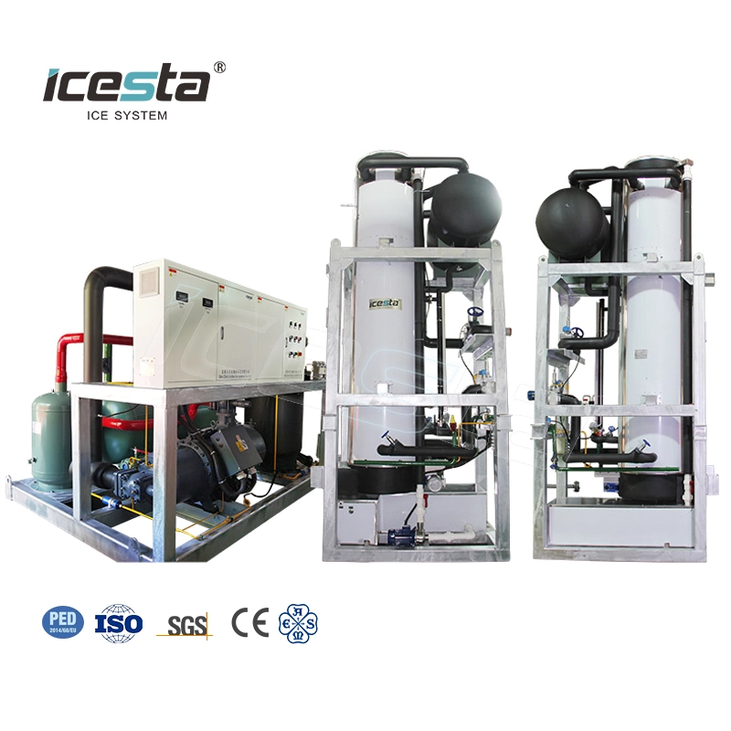 Icesta Customized 40 Ton Eisrohrbereiter Edelstahl Automatisch Hohe Produktivität Lange Lebensdauer Rohr Eismaschine