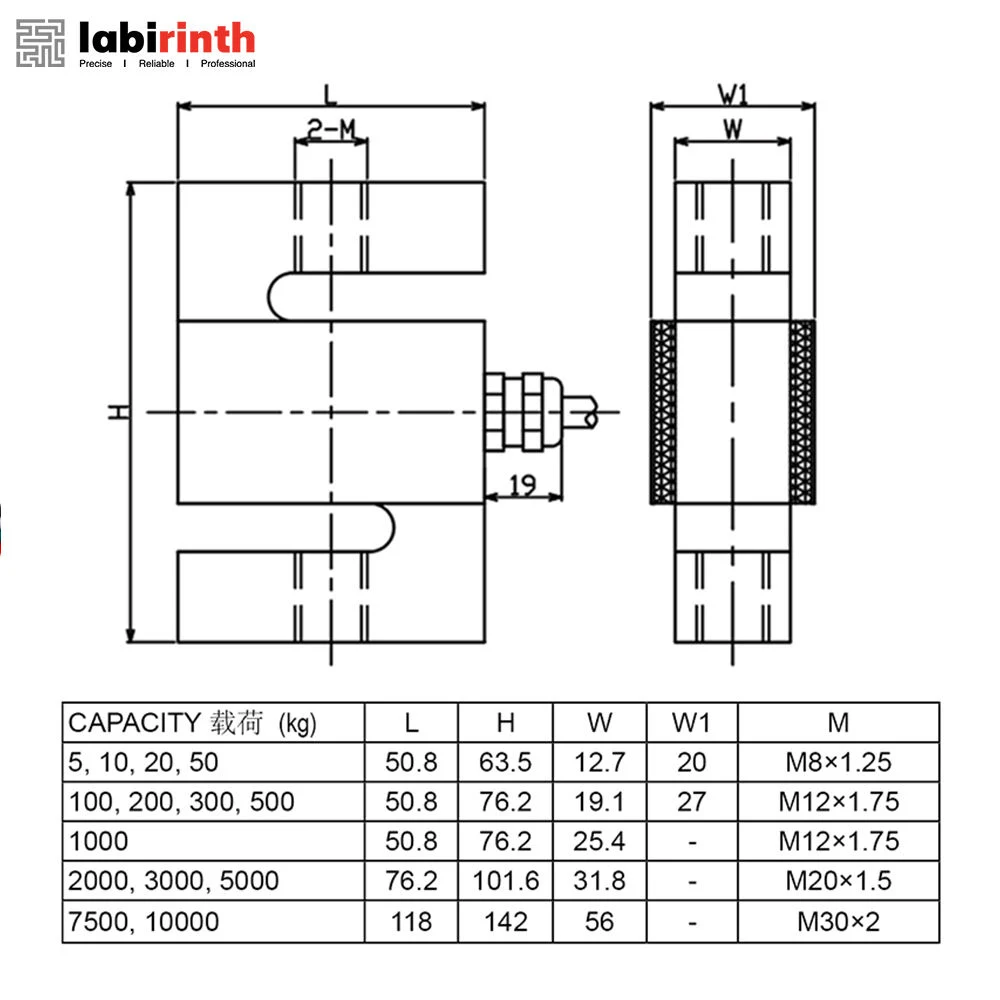 STC 2kn 3kn 10kN 100kn 4 calibre de tensión de cable S Tipo célula de carga tensión Fuerza dinamómetro célula de carga sensor