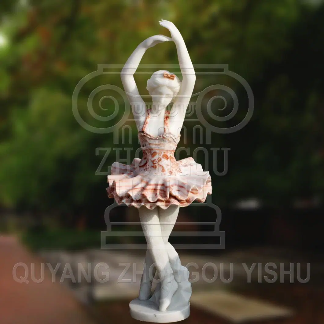 Color Marble Stone Ballerina Statue Garden Decoration Sculpture