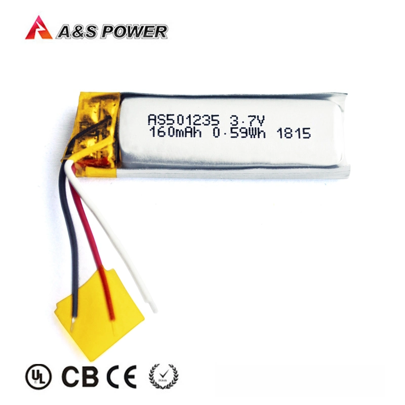 Hot Selling 501235 3.7V 160mAh Digital Batteries Lithium Cells with Kc, Un38.3 Approved