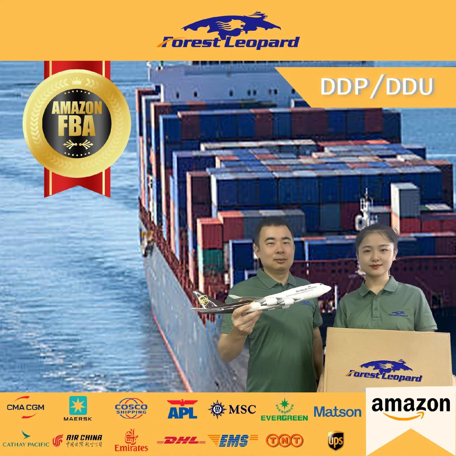 Forestleopard China nach Au Europa USA Kanada DDP Air Sea Spedition Fracht Quanzhou Yiwu Guangzhou Shipper Logistics