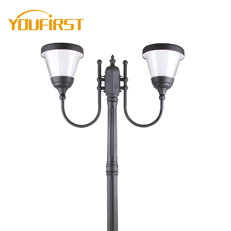 Creative Solar High Pole Light European Style Muti Head LED Road Lamp Outdoor Illumination Landscape Decorate 9W