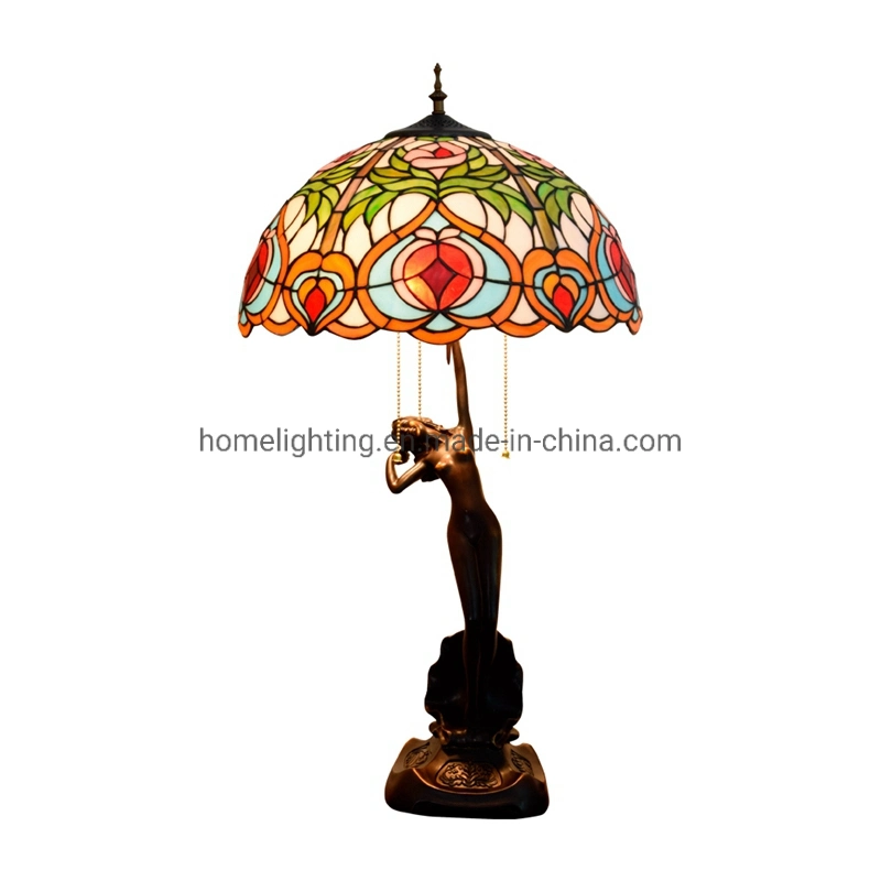 Tiffany Style Table Lamp Coloured Beauty Lamp Glass Desk Light 16inch Lamps