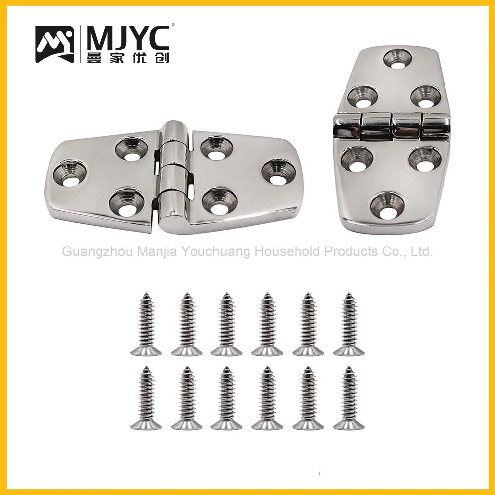 1 Pair 3" X 1.5" Boat Door Hinge Strap Marine Hatch Hinge Stainless Steel 316 6 Holes Casting Hinge (76mm X 38 mm) W/Fasteners for Boat Rvs (Pair)