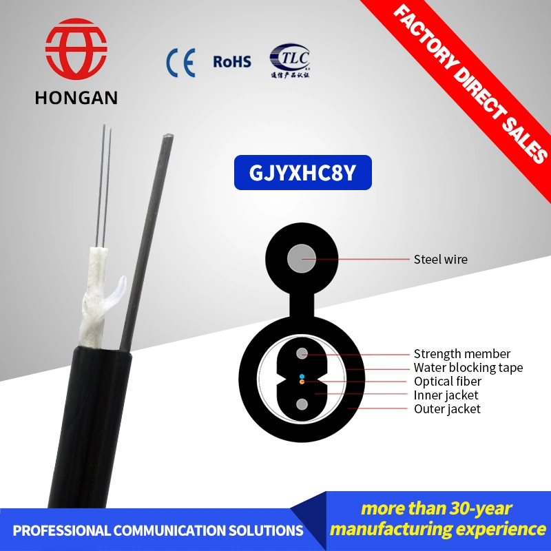 Gjyxhc8y Metallic G657A Tight Buffer 96 Core Fiber Optical Figure. 8 Drop Cable for FTTX