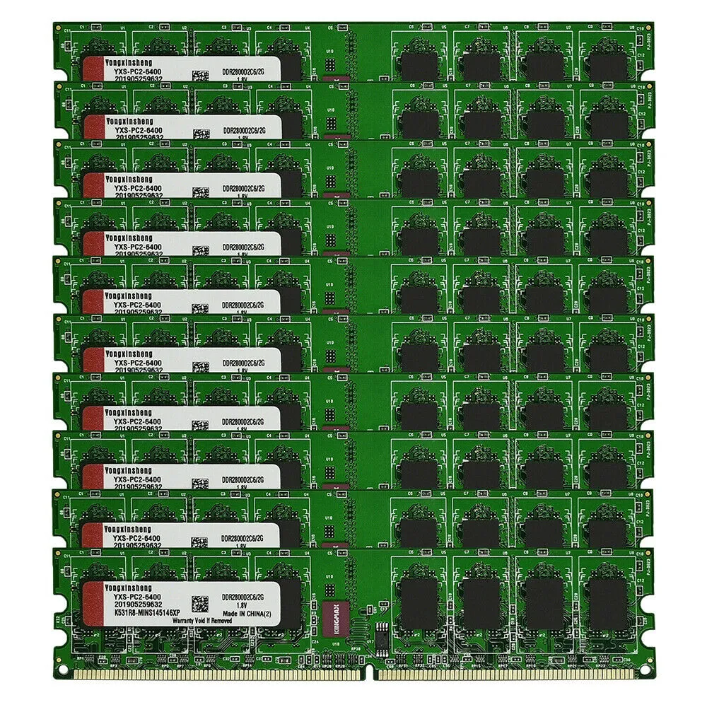 2GB de memoria DDR2 800MHz Desktop RAM DIMM PC2-6400 240pin 1,8 No Ecc grueso/Lote RAM Memoria Intel y AMD son compatibles