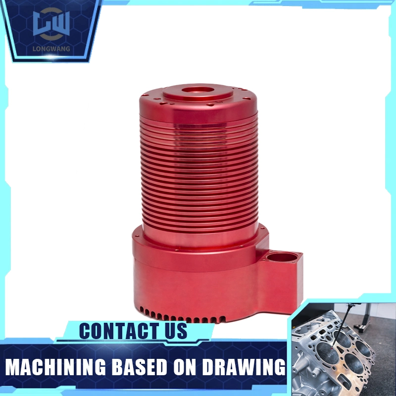 High Precision Customized Red Hard Anodized CNC Machining Aluminum Pump Parts