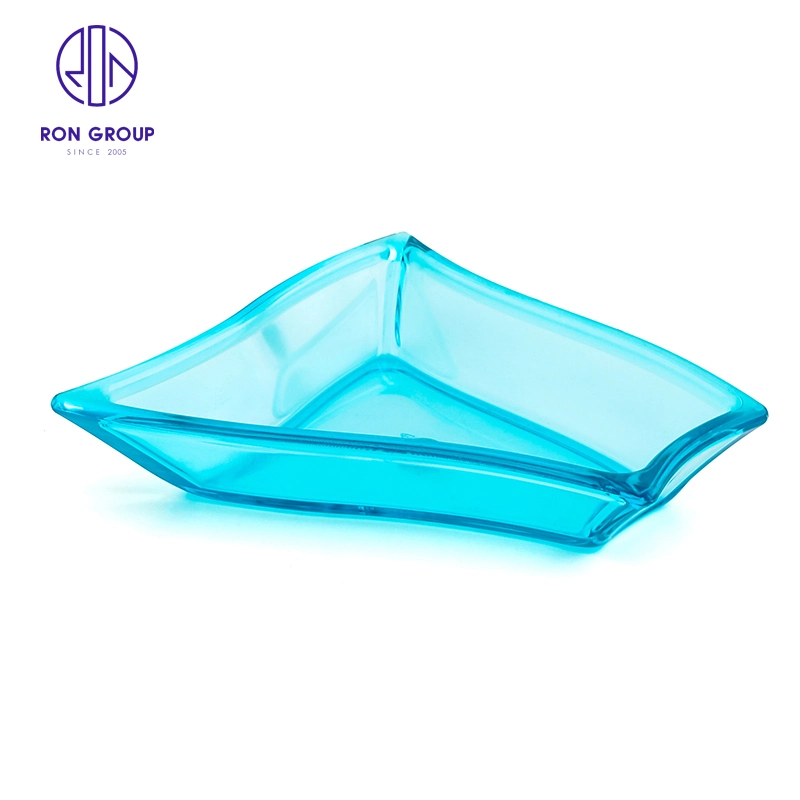 High quality/High cost performance Wholesale/Supplier Tableware Transparent Blue PC Plastic Fruit Food Plate Dish for Restaurant Hotel Wedding Party