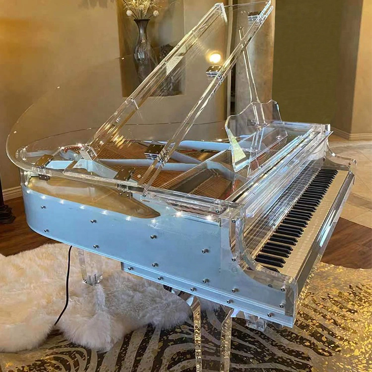 Mariage faveur musique Mécanique acrylique cristal Piano Glass Piano vertical Pianos acoustiques