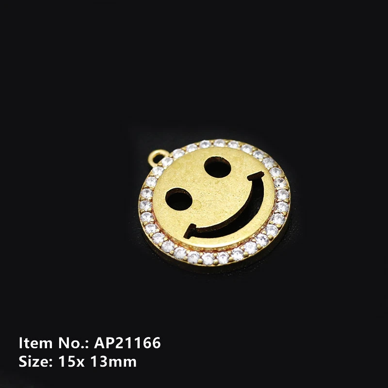 Proveedor directo de fábrica de accesorios de moda Cara Sonriente estrellas encanto el colgante Collar de cadena Ap210165_168