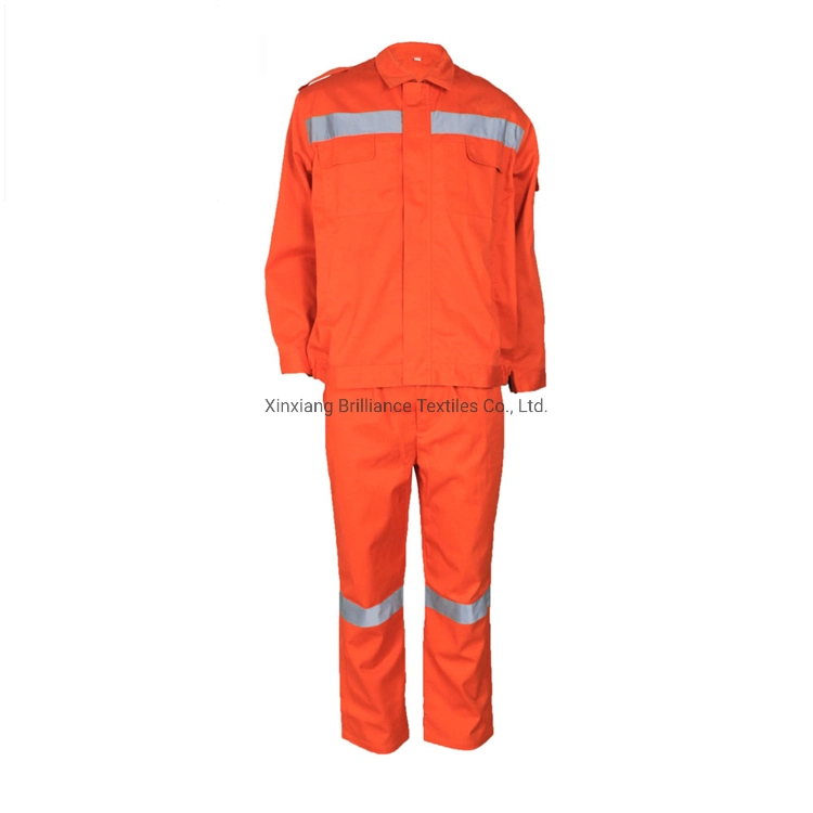 Aramid Seguridad Naranja llama ropa retartante con cintas reflectantes