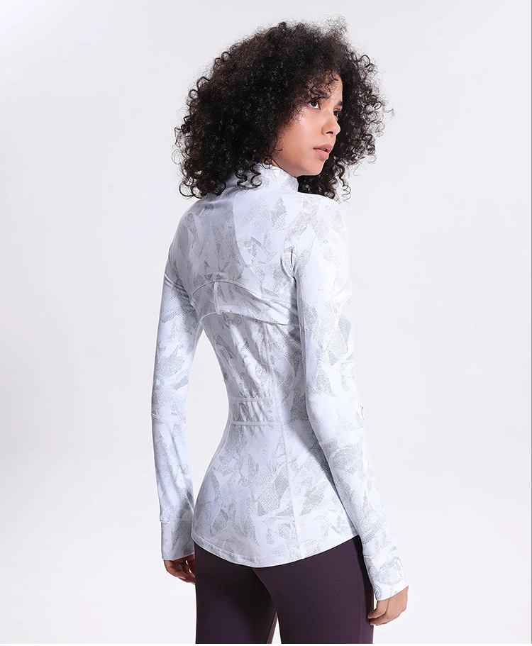 Ropa interior de yoga Sportswear Jacket impresión digital Stretch Running Fitness para mujer Desgaste