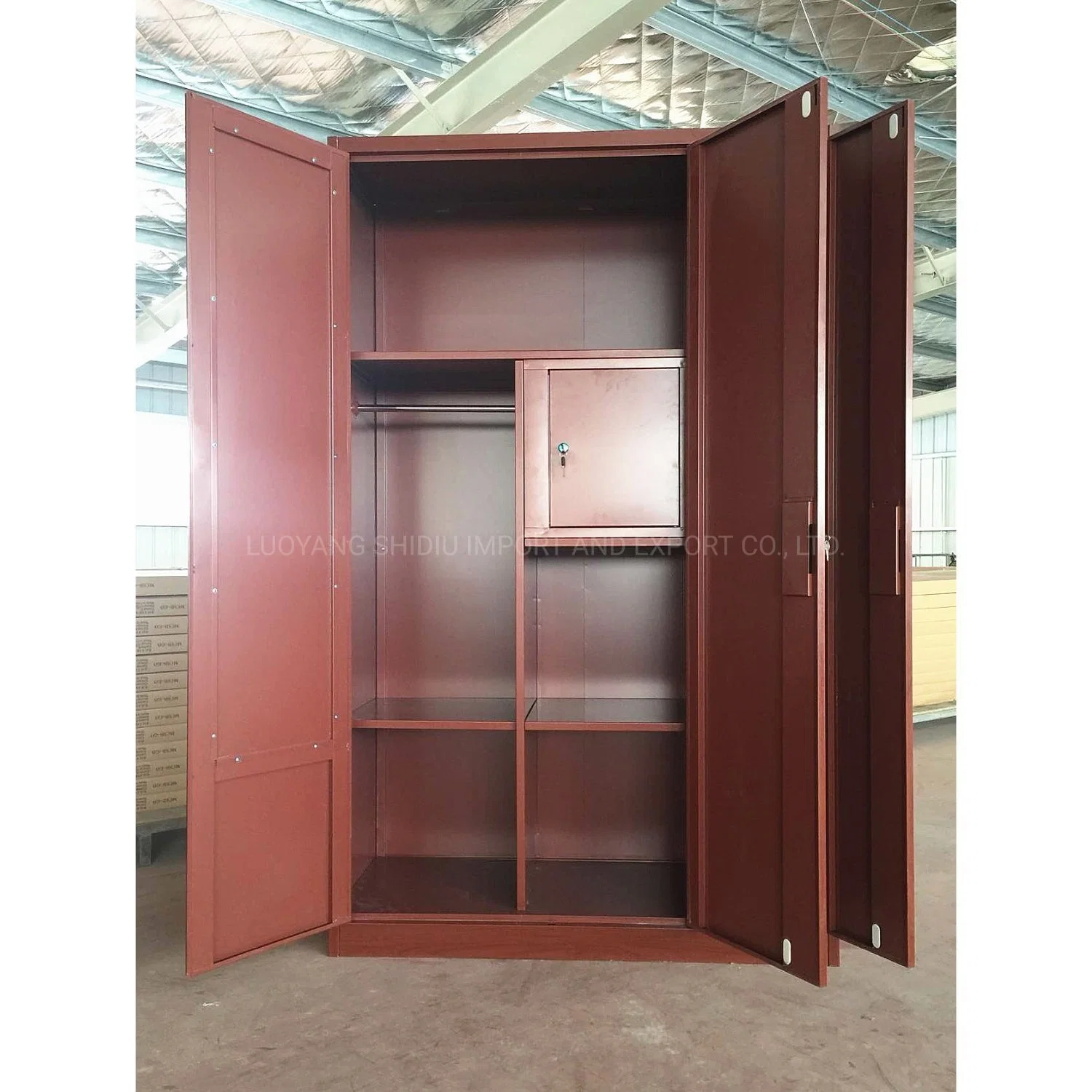 Bedroom Wardrobe with Mirror Steel Almirah Storage Locker Closet Cabinet Metal Furniture