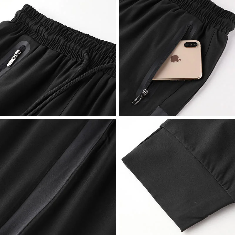 Venta caliente nueva tendencia de moda Men's Black Pantalón liso Deportes