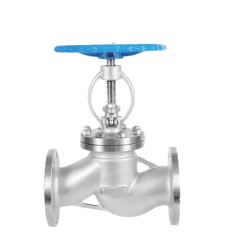 Bellows Globe Valve Worm Gear Rising Stem Globe Valve with Flange Connection