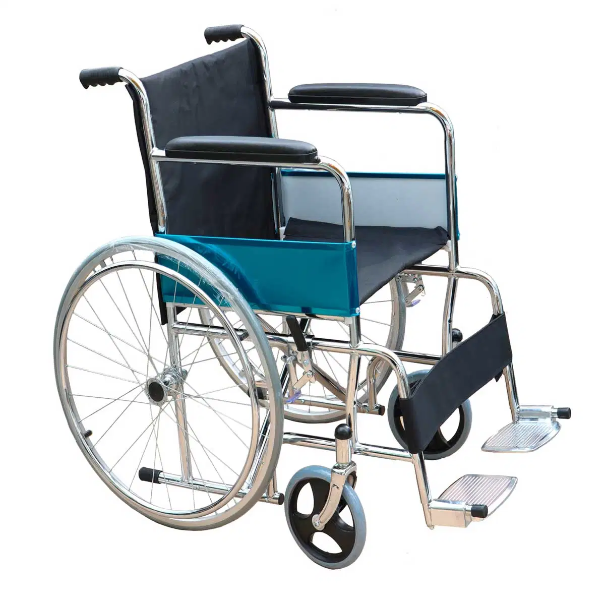 Lightweight Folding Steel Wheelchair for Caring for Disabled People