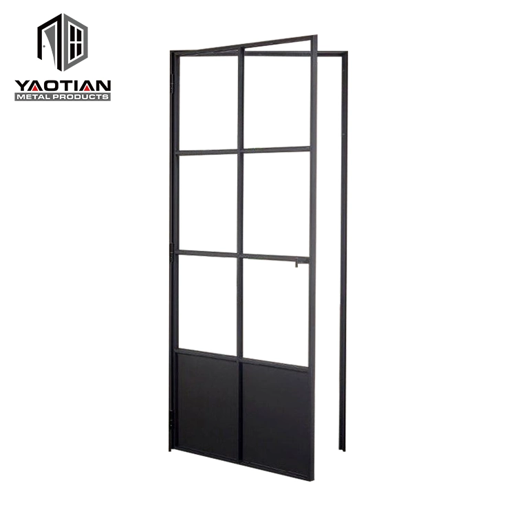 Heavy Duty contemporáneo de vidrio templado pintado de negro personalizada puerta interior